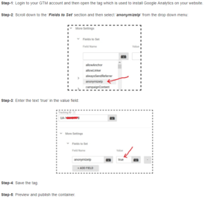 IP anonymization using Google Tag Manager