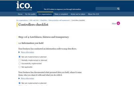 GDPR Software - ICO data protection self-assessment