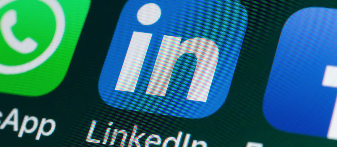 LinkedIn app logo on a mobile screen